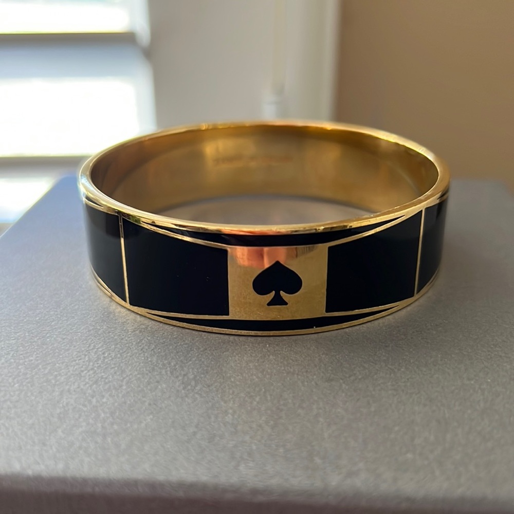 Kate Spade Black Gold Take a Bow Bangle Bracelet